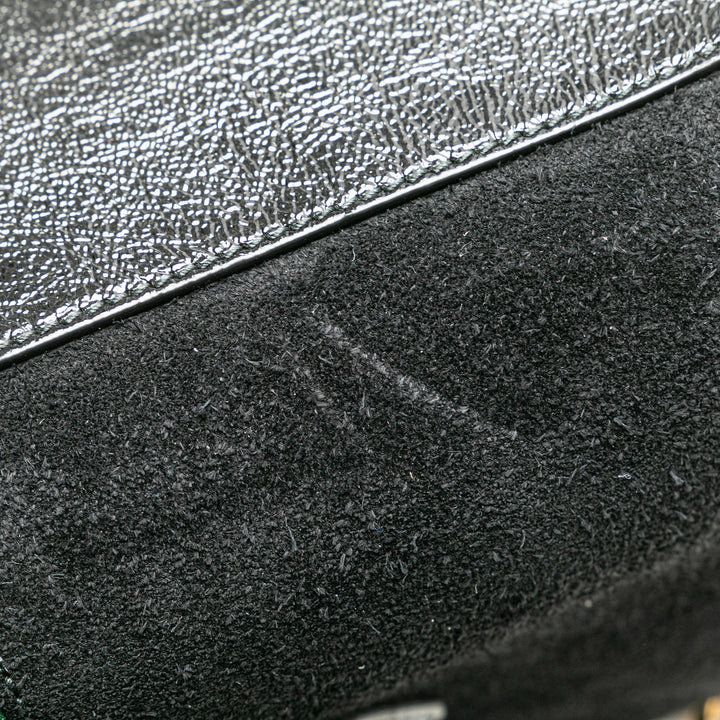 Medium Ophidia Suede Satchel Black - Gaby Paris