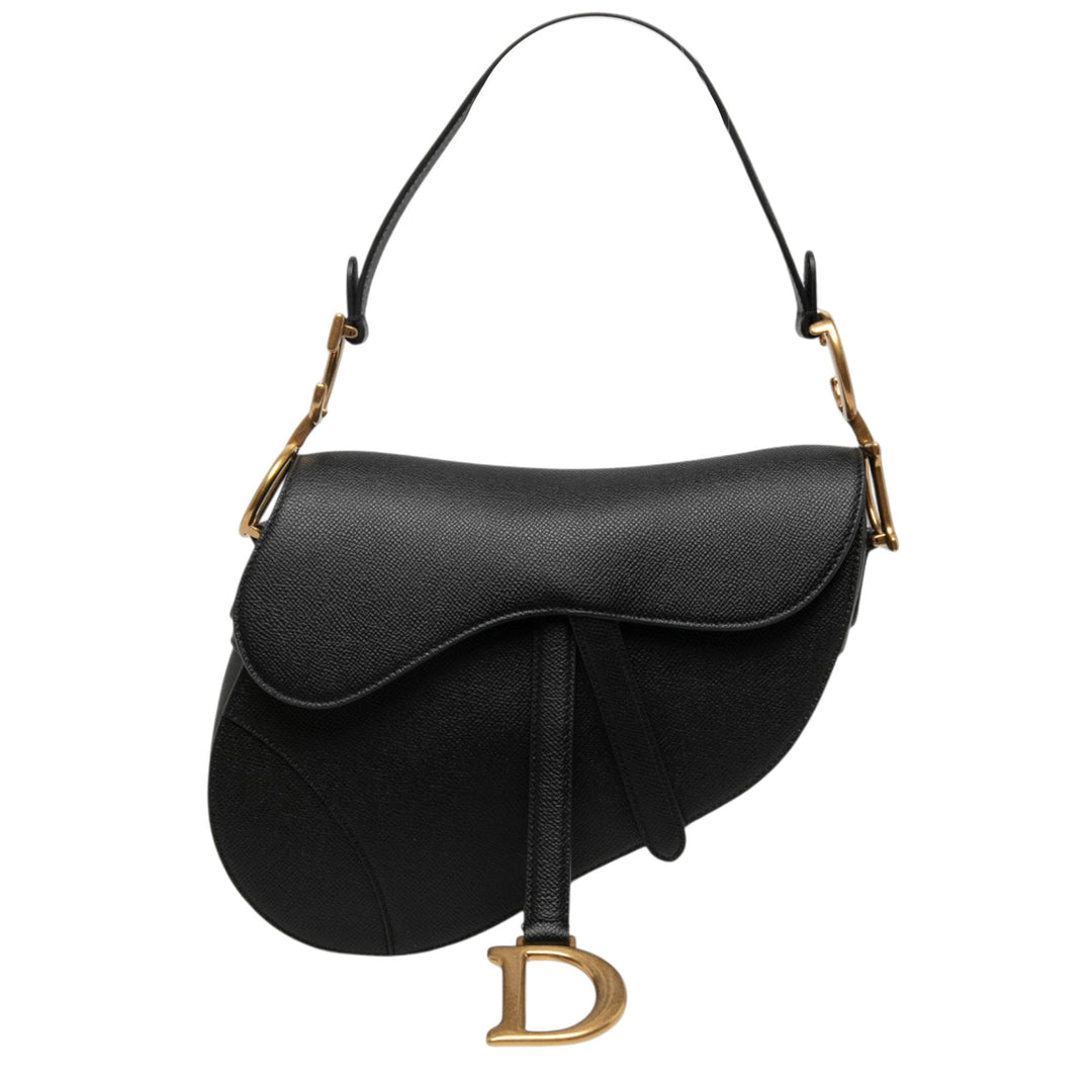 Dior grainé Saddle Sac Cuir de veau grainé Noir – vue principale – GABY PARIS