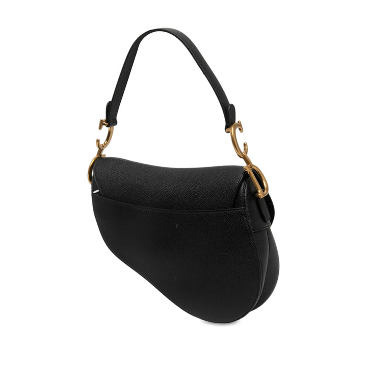 Dior grainé Saddle Sac Cuir de veau grainé Noir – vue 2 – GABY PARIS