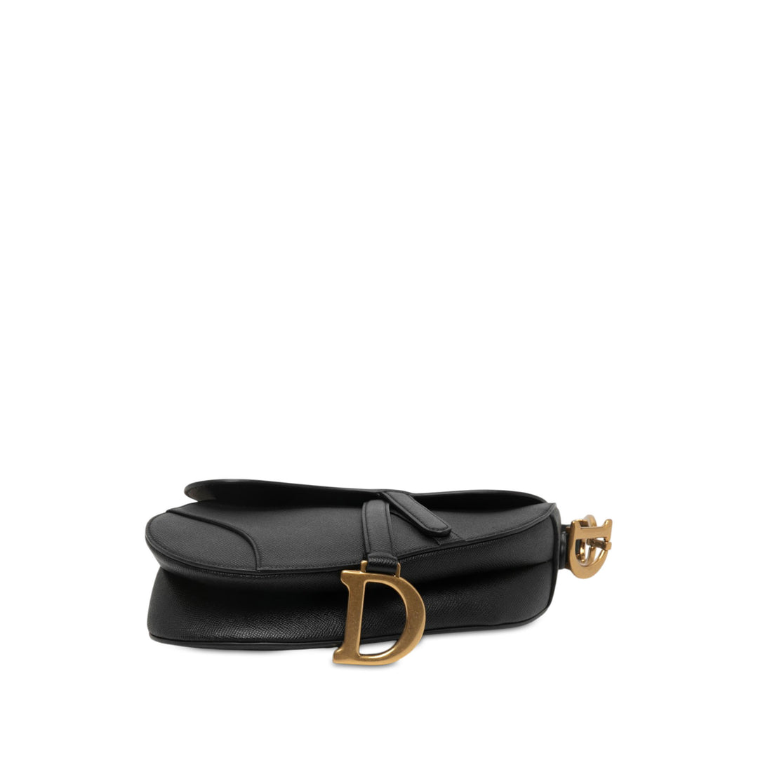 Dior grainé Saddle Sac Cuir de veau grainé Noir – vue 3 – GABY PARIS