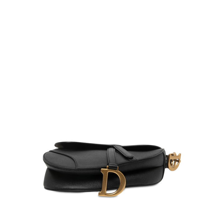 Dior grainé Saddle Sac Cuir de veau grainé Noir – vue 3 – GABY PARIS