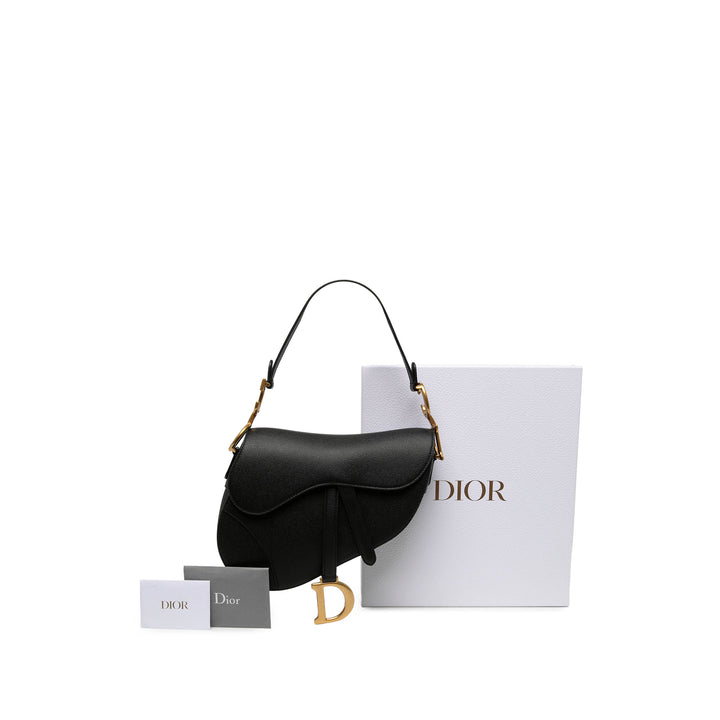 Dior grainé Saddle Sac Cuir de veau grainé Noir – vue 7 – GABY PARIS