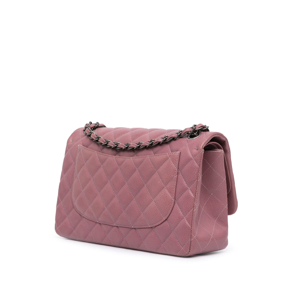 Jumbo Classic Caviar Double Flap Pink - Gaby Paris