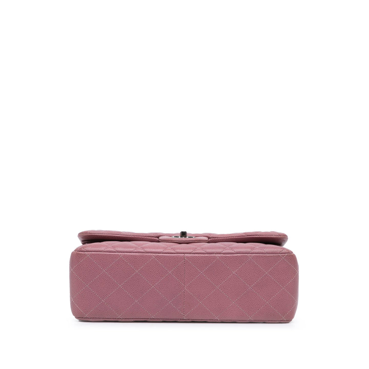 Jumbo Classic Caviar Double Flap Pink - Gaby Paris