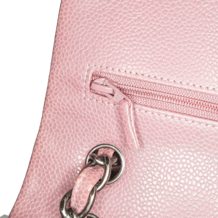 Jumbo Classic Caviar Double Flap Pink - Gaby Paris