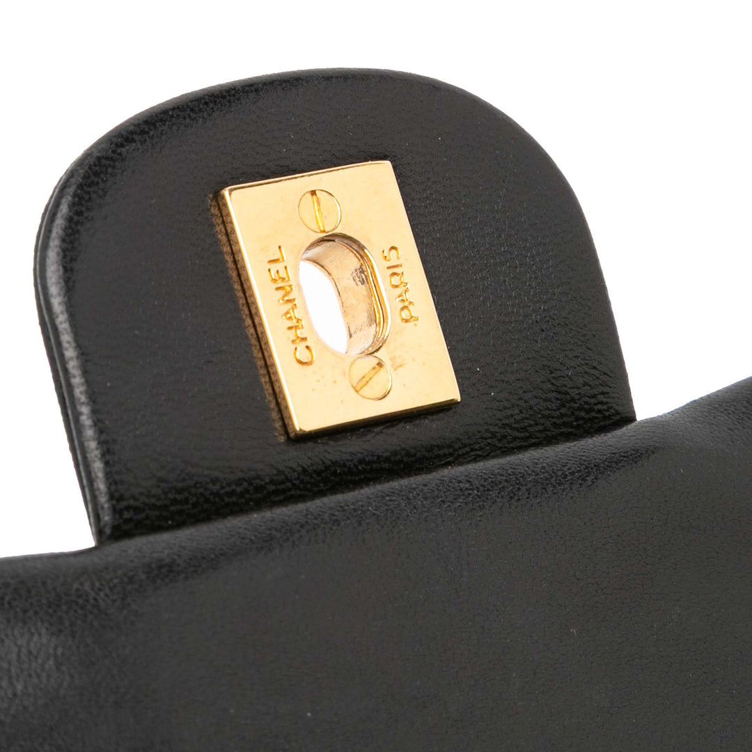 Chanel Medium Classic Cuir d’agneau Double rabat Noir
