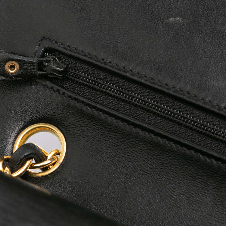 Chanel Medium Classic Cuir d’agneau Double rabat Noir