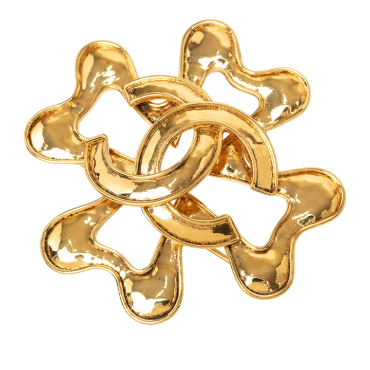 CC plaqué Clover Broche Doré