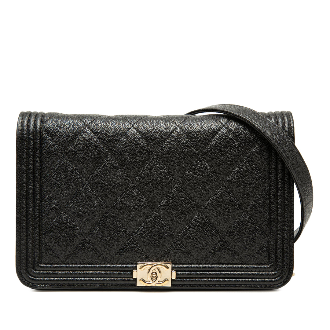 Chanel Matelassé Caviar Boy Wallet on Chain