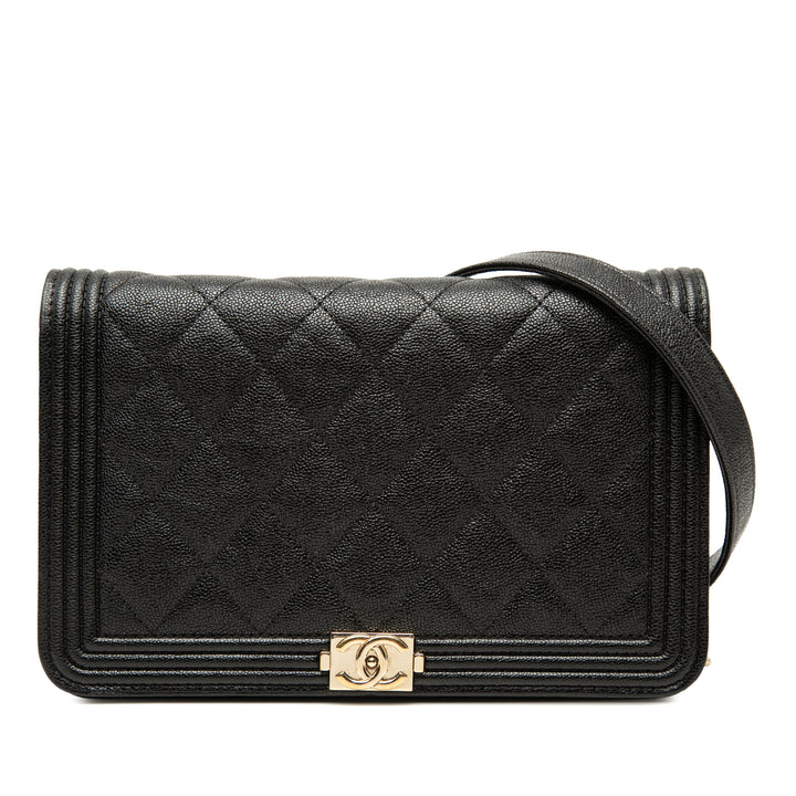 Chanel Matelassé Caviar Boy Wallet on Chain