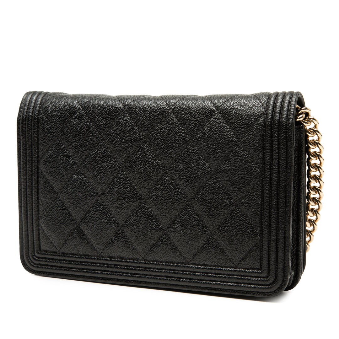 Chanel Matelassé Caviar Boy Wallet on Chain