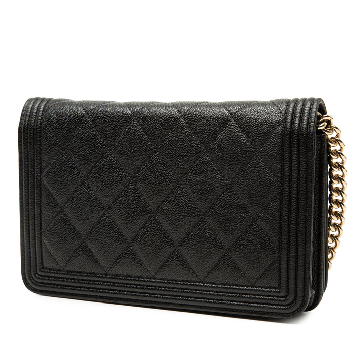 Chanel Matelassé Caviar Boy Wallet on Chain
