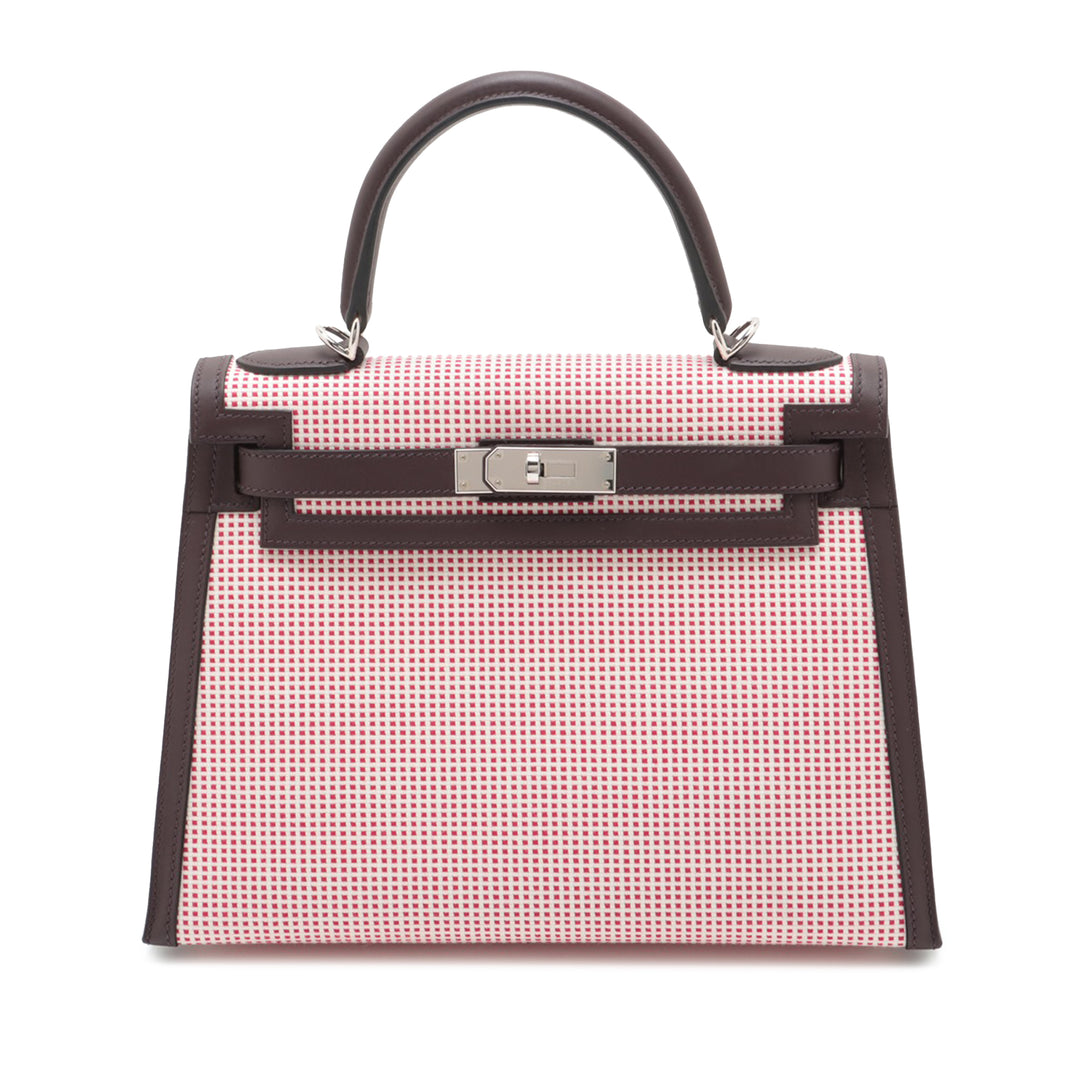Hermès Toile Quadrille and Swift Kelly II Sellier 28 Rouge – GABY PARIS Authentique