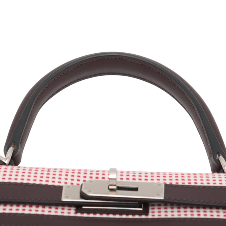 Hermès Toile Quadrille and Swift Kelly II Sellier 28 Rouge – GABY PARIS Authentique