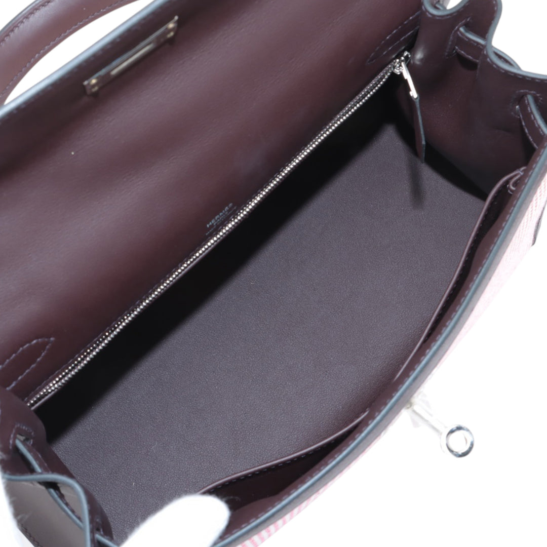 Hermès Toile Quadrille and Swift Kelly II Sellier 28 Rouge – GABY PARIS Authentique