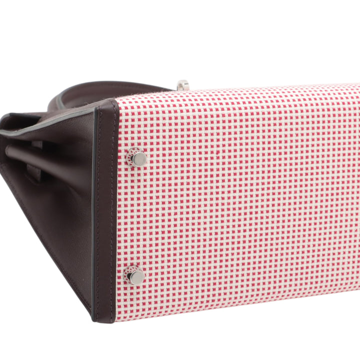 Hermès Toile Quadrille and Swift Kelly II Sellier 28 Rouge – GABY PARIS Authentique