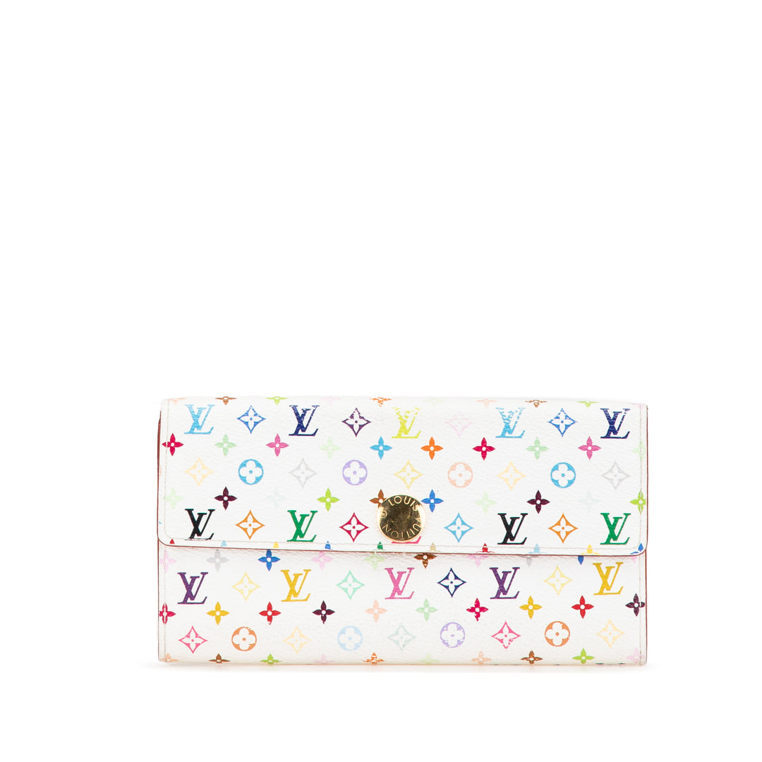 Monogram Multicolore Sarah Long Wallet White - Gaby Paris