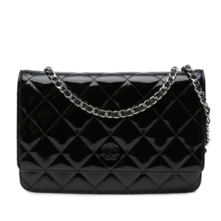 Chanel CC Matelassé Cuir verni Wallet on Chain