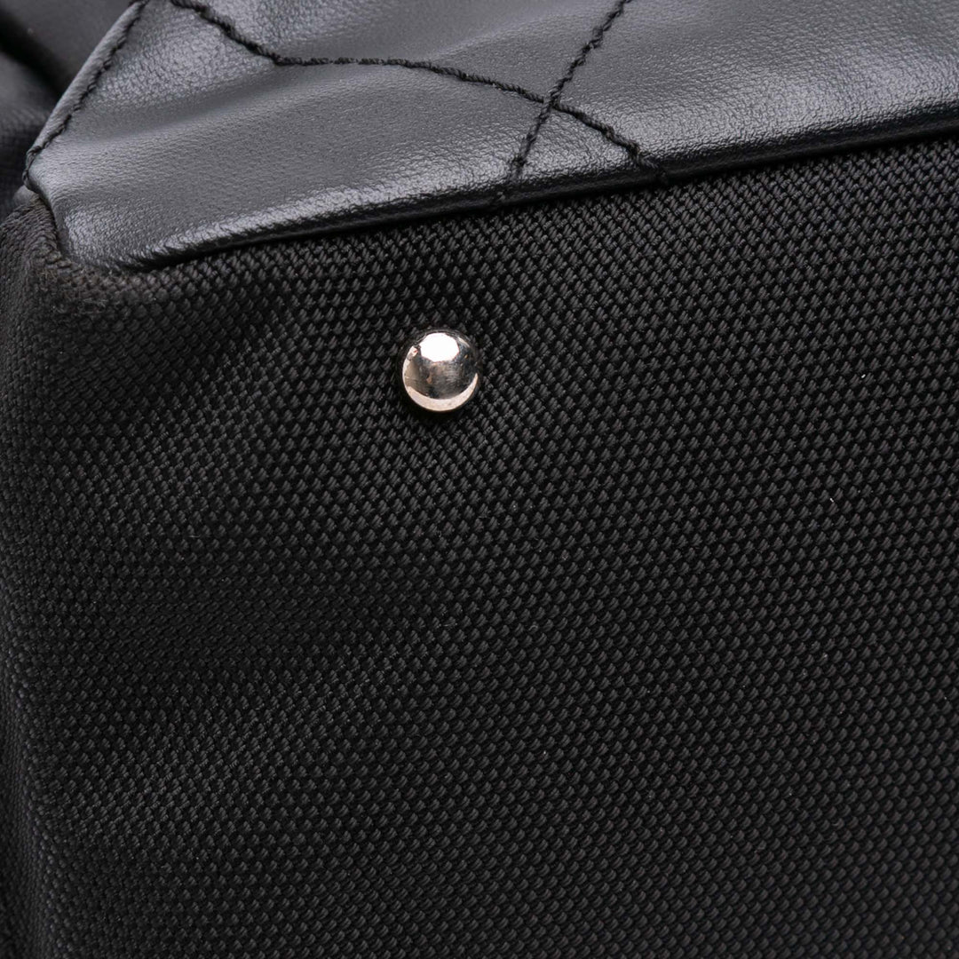 Paris Biarritz Large Quilted Coated Canvas Tote Black - Gaby Paris