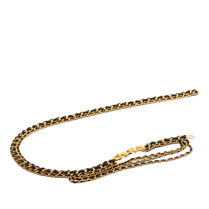 Chanel Cuir Woven plaqué Chain Link Belt