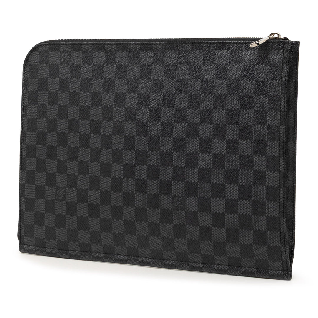 Poche Documents Portfolio Damier Graphite Noir