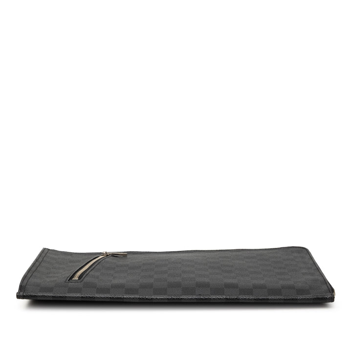 Poche Documents Portfolio Damier Graphite Noir