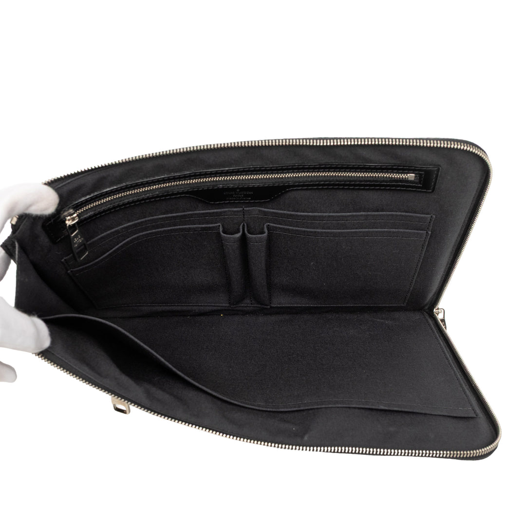 Poche Documents Portfolio Damier Graphite Noir
