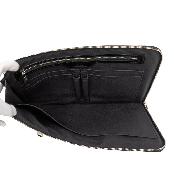 Poche Documents Portfolio Damier Graphite Noir