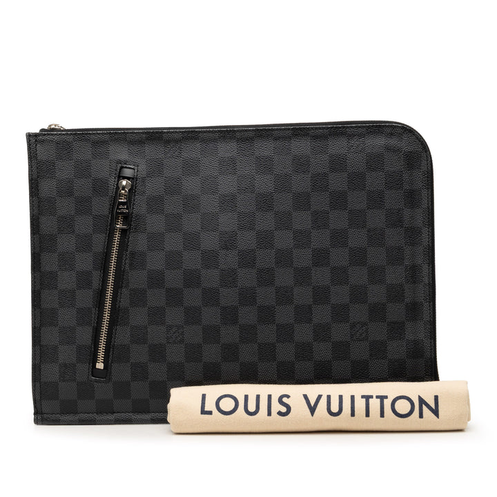 Poche Documents Portfolio Damier Graphite Noir