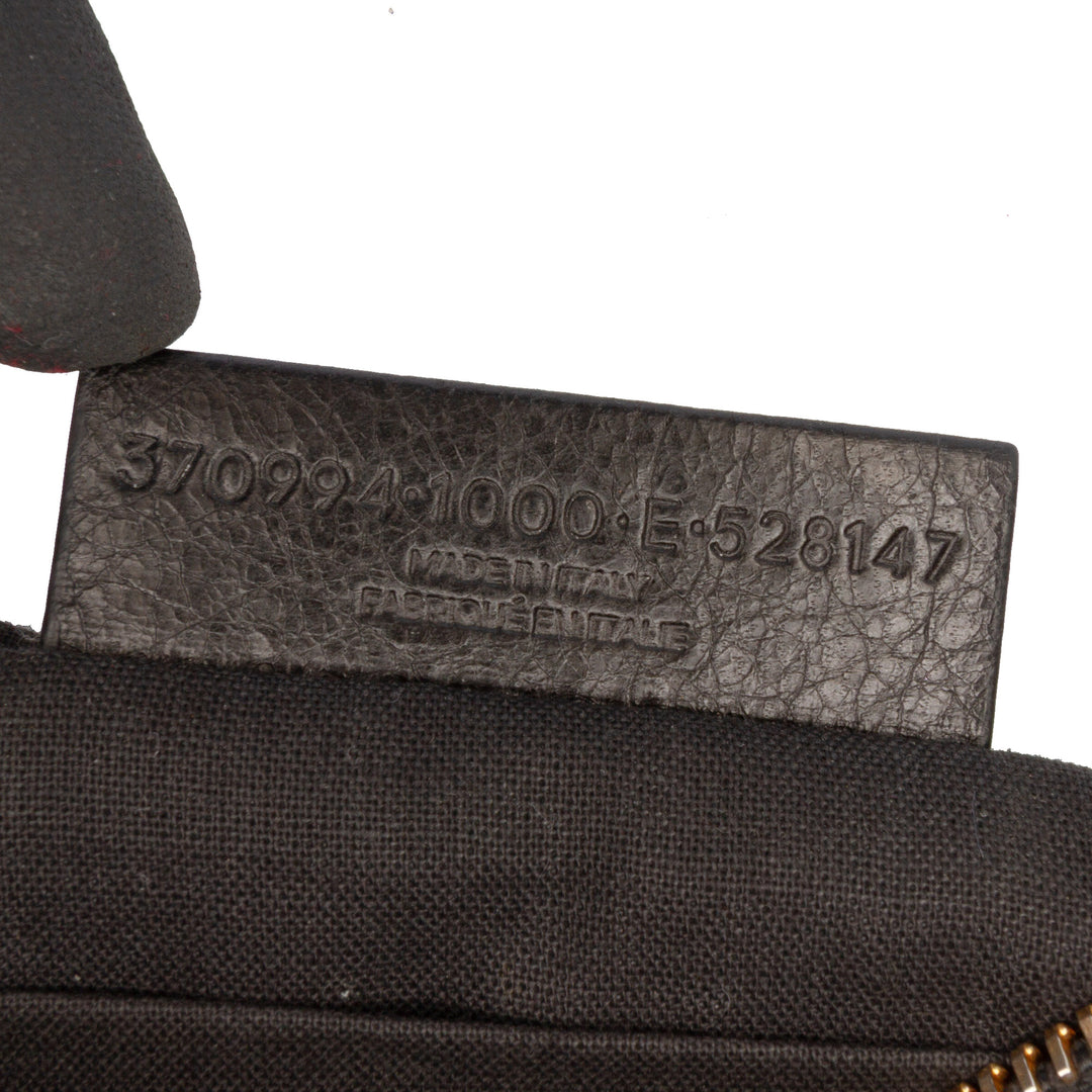 Balenciaga Cuir d’agneau Motocross Giant 12 Zip Around Flat Pochette Noir