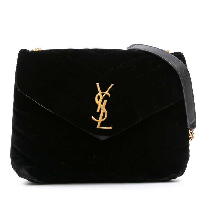 Saint Laurent Small Matelasse Velours Monogram LouLou Sac bandoulière