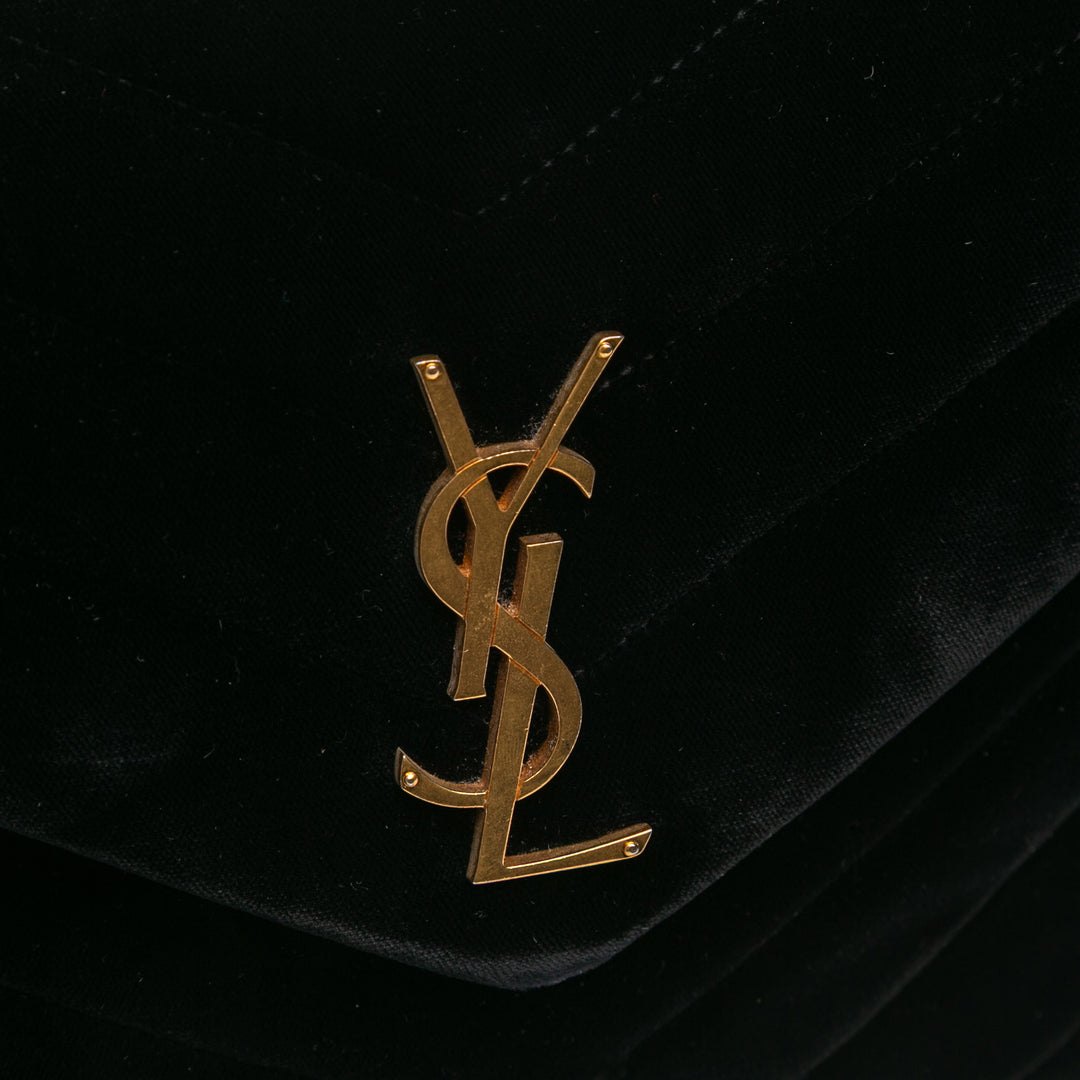 Saint Laurent Small Matelasse Velours Monogram LouLou Sac bandoulière