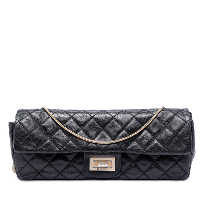 Chanel Matelassé Glazed Cuir de veau Reissue 2.55 East West à rabat