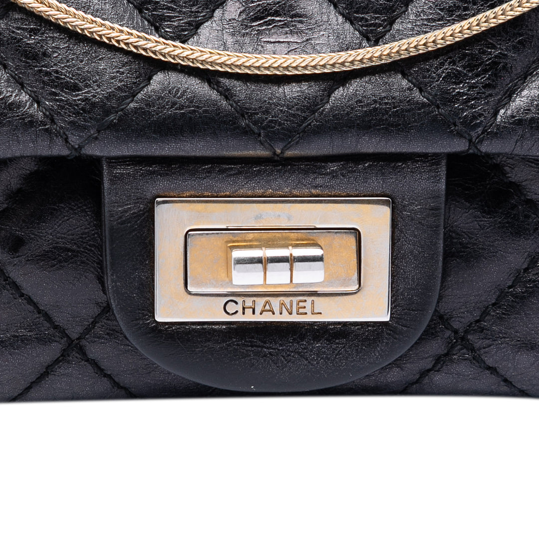 Chanel Matelassé Glazed Cuir de veau Reissue 2.55 East West à rabat