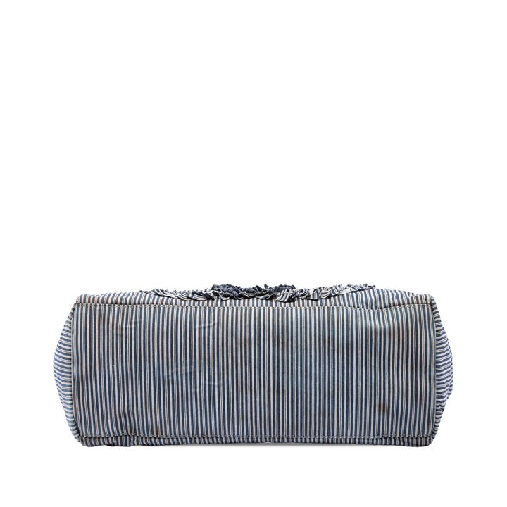 Chanel CC Striped Toile Shopper Cabas