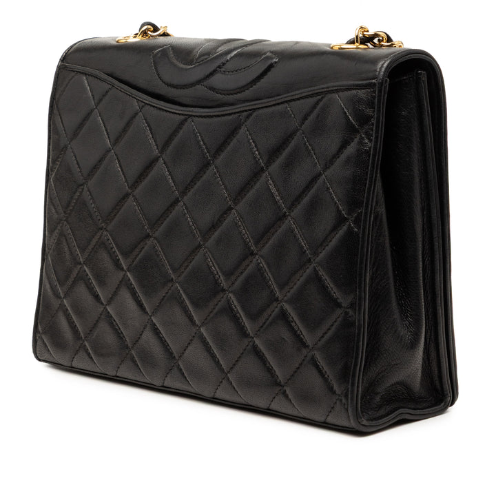 Chanel CC Matelassé Cuir d’agneau Rabat intégral Sac porté croisé
