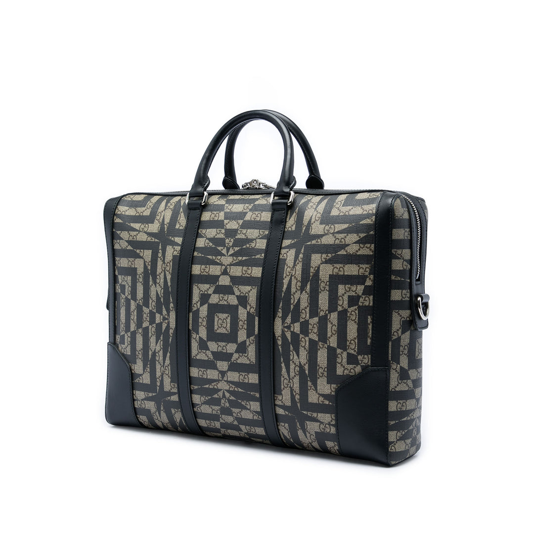 Caleido Eden Porte-documents GG Supreme Beige