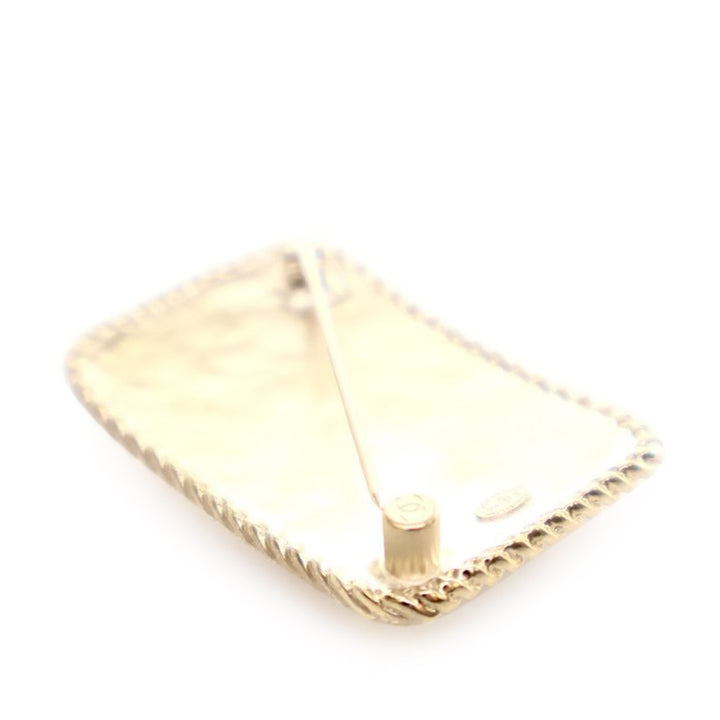 Gold Plated CC Crystal Crown Brooch Gold - Gaby Paris