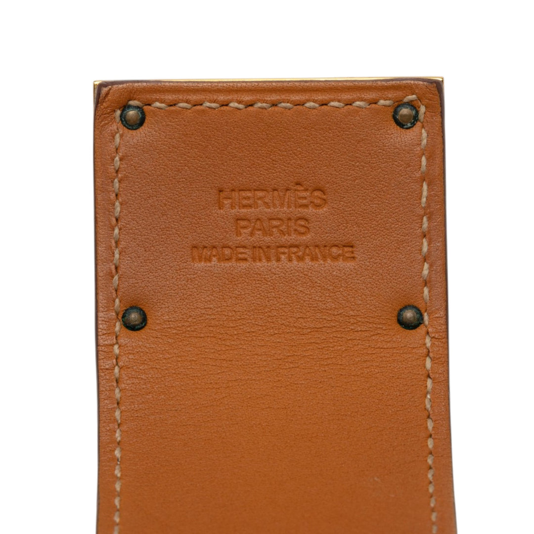 Hermès Barenia et plaqué Kelly Dog Bracelet Marron