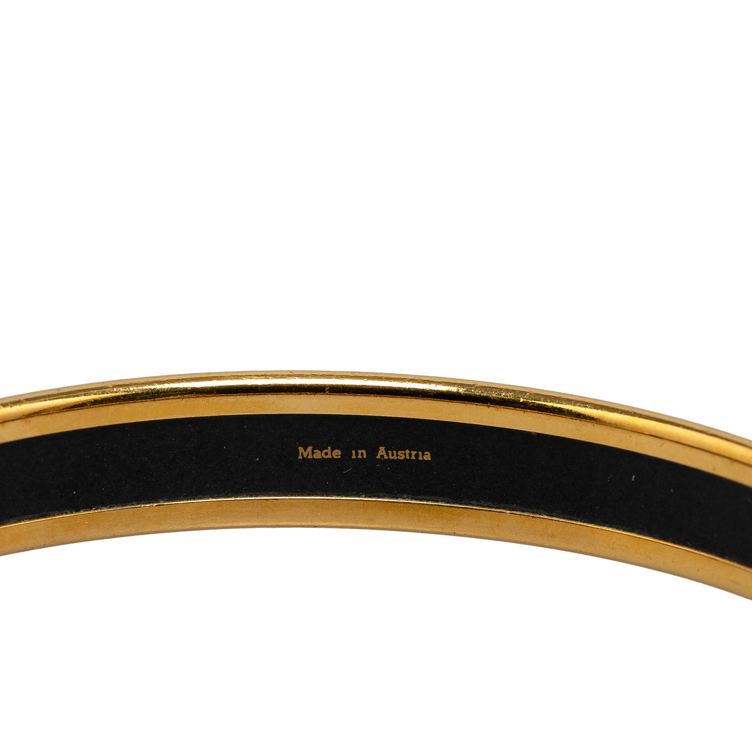 Narrow Belt Motif Enamel Bangle 65 Gold - Gaby Paris