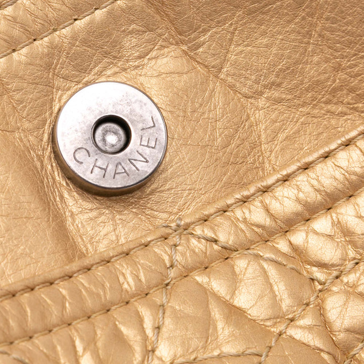 Chanel Distressed Cuir de veau Shopping In Moscow Cabas Doré