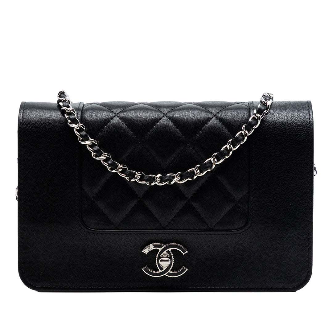 Chanel Matelassé Sheepskin Mademoiselle Wallet on Chain