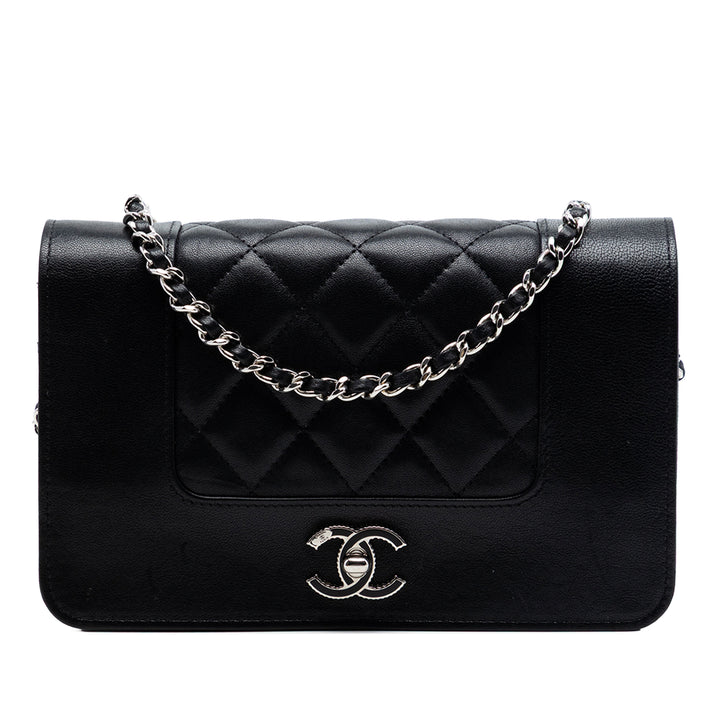Chanel Matelassé Sheepskin Mademoiselle Wallet on Chain