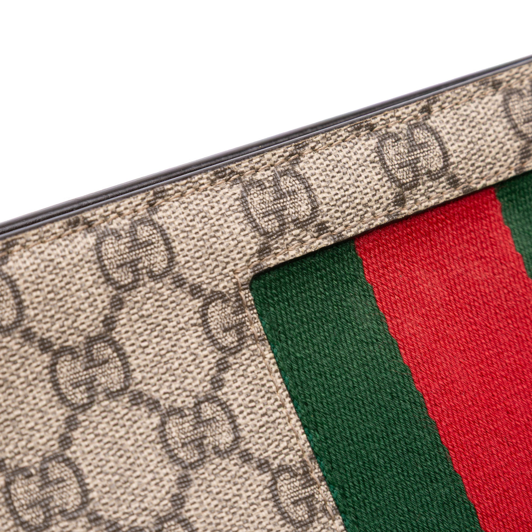 GG Supreme Web Clutch Brown - Gaby Paris