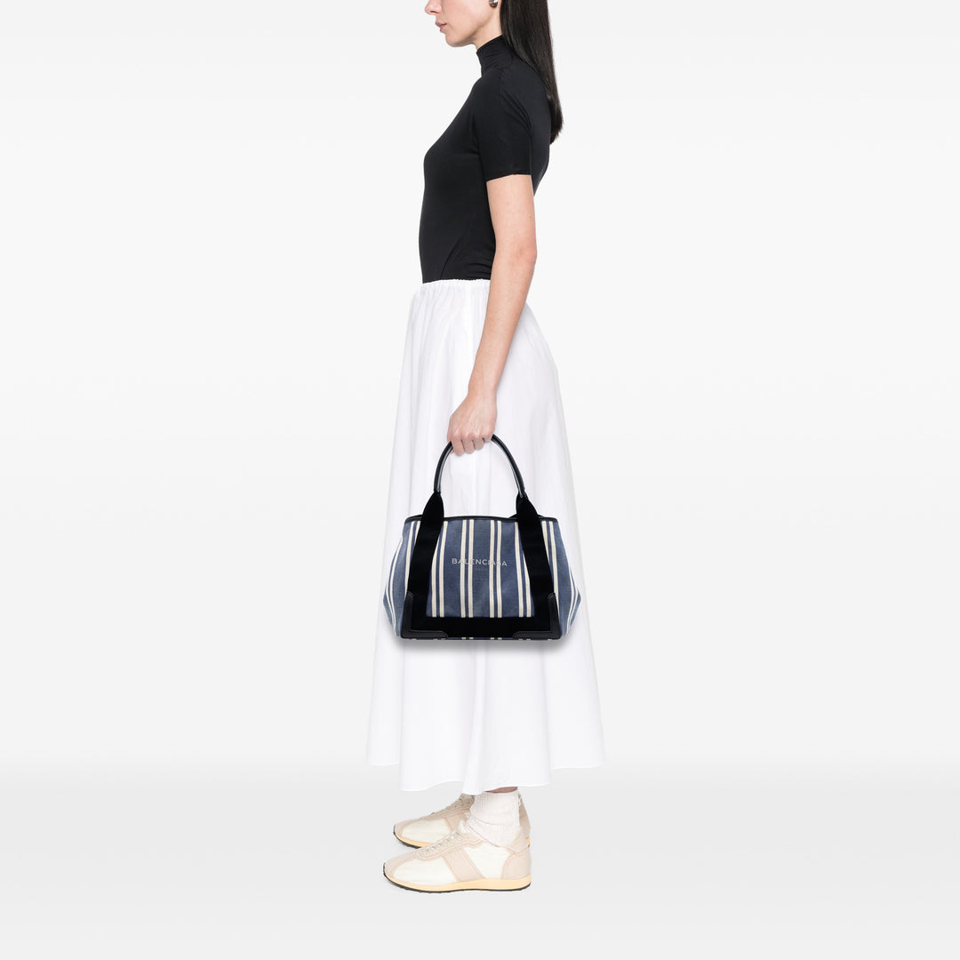 Balenciaga Toile Striped Cabas S