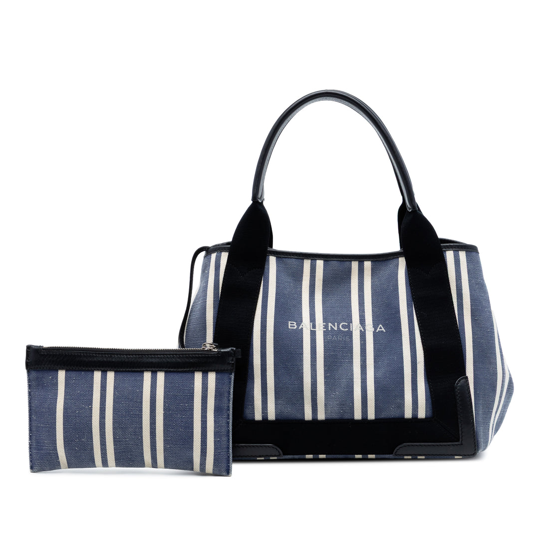 Balenciaga Toile Striped Cabas S