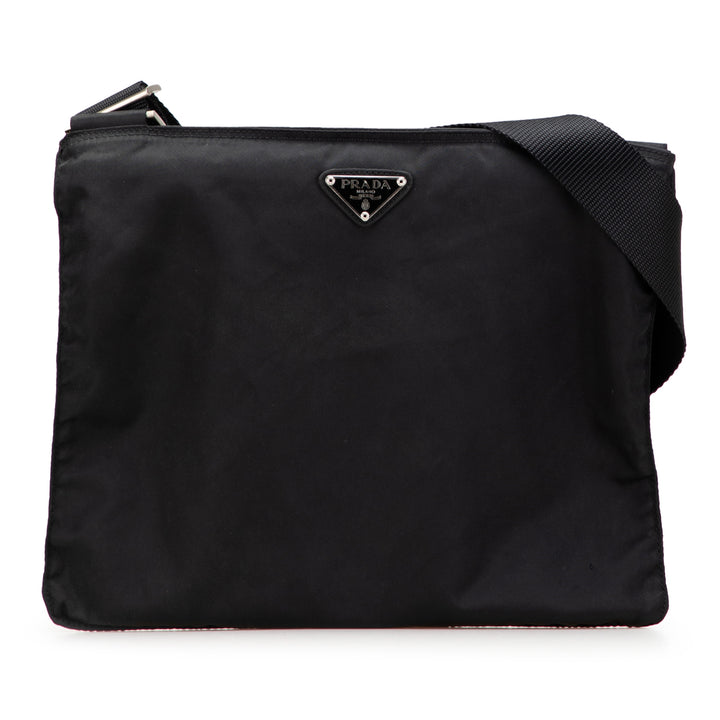 Prada Tessuto Zip Top Sac porté croisé Noir