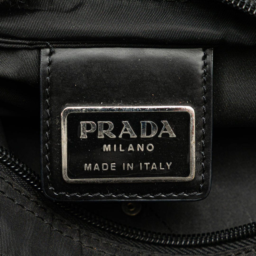 Prada Tessuto Zip Top Sac porté croisé Noir