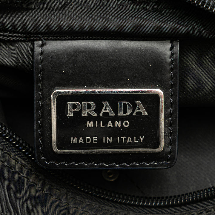 Prada Tessuto Zip Top Sac porté croisé Noir