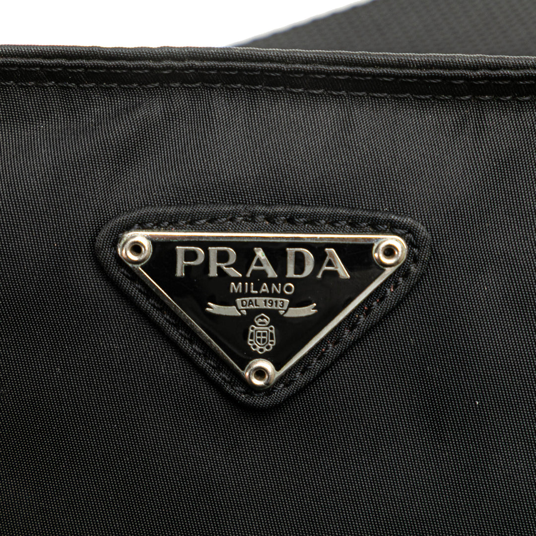 Prada Tessuto Zip Top Sac porté croisé Noir